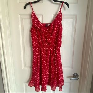 Red polka dot dress